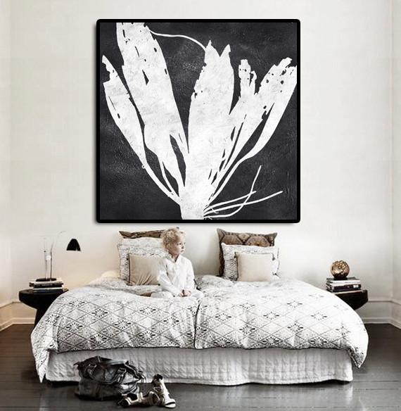 Minimal Black and White Painting #MN9A - Click Image to Close